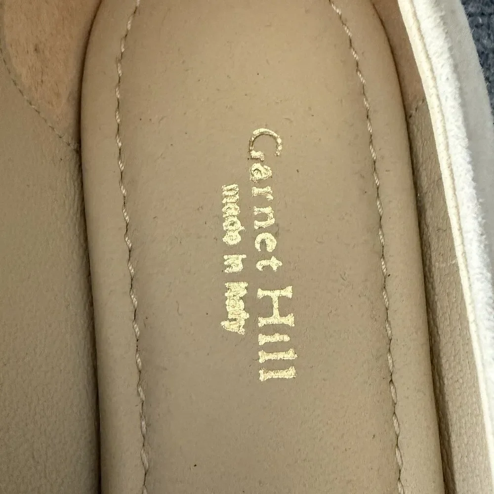 Garnet Hill Petra Suede Ballet Flats Beige Made In Italy Women's 9.5 Comfort